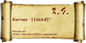 Kerner Ildikó névjegykártya