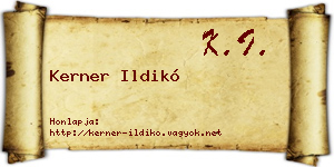 Kerner Ildikó névjegykártya
